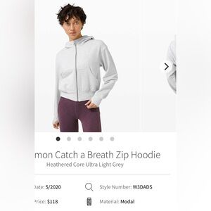 Lululemon Catch a breath hoodie